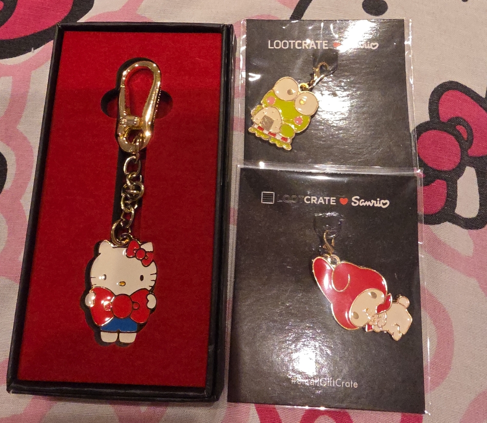 Sanrio hello Kitty Keychain, My Melody And Keroppi Charm Set